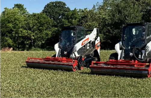 two Coneteks Subsoil Mulchers preparing for soil conditioning of a large field two Coneteks Subsoil Mulchers preparing for soil conditioning of a large field