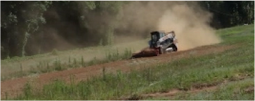 dust cloud from Coneteks Subsoil Mulcher during land clearing dust cloud from Coneteks Subsoil Mulcher during land clearing